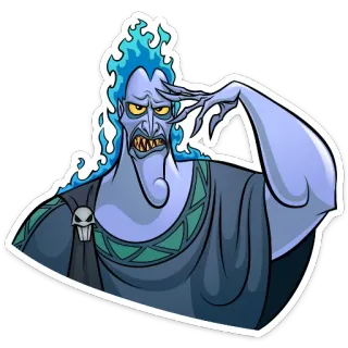 😑 Hades Hercules villain, cartoon, god, underworld, disney whatsapp sticker