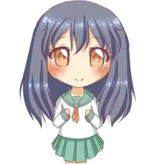 👀 Anime, Chibi, Lindo, Chica, Uniforme escolar whatsapp sticker