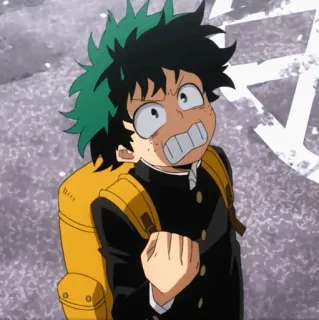 🥦 Izuku Midoriya My Hero Academia 애니메이션, 나의 히어로 아카데미아, 미도리야 이즈쿠, 데쿠, 교복, 애니메이션 캐릭터 telegram sticker