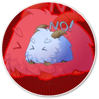 🙅‍♂ NO! hình dán, không, đỏ, quái vật, hoạt hình, dễ thương, mềm mại telegram sticker