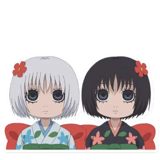🙁 Anime, Lalki, słodkie, dziewczyny, Kimono, Japońskie, Chibi telegram sticker