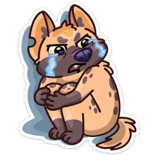 😭 animal, dog, sad, crying, cartoon, sticker whatsapp sticker