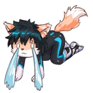 😭 Izuku Midoriya My Hero Academia Anime, MHA, Deku, Weinen, Traurig, Fuchs whatsapp sticker