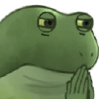 😁 カエル, 動物, ミーム, 考える, 瞑想 telegram sticker