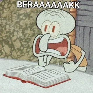 🌟 Squidward Spongebob Squarepants BERAAAAAAAKK Carlo, Bob l'éponge, Dessin animé, Mème, Cri, Drôle whatsapp sticker