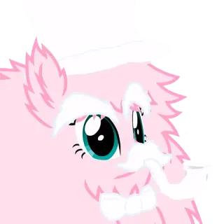 🎩 cute, cartoon, animal, pink, fluffy telegram sticker