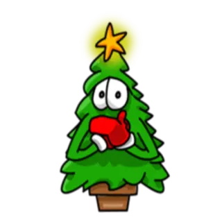 😧 árbol de Navidad, dibujos animados, fiesta, festivo telegram sticker