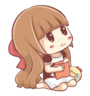 🙂 Cartoon, Mädchen, Chibi, Anime, Süß, Charakter telegram sticker
