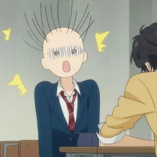 🥡 shocked, anime, surprised, school uniform, embarrassed, nervous telegram sticker