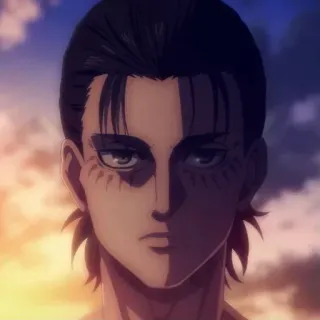 😈 Eren Yeager Attack on Titan anime, character, eren yeager, attack on titan, manga telegram sticker