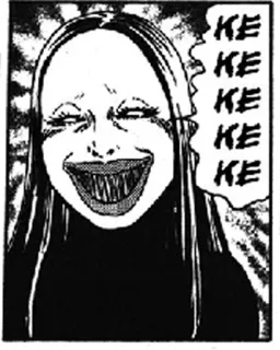 😝 KEKEKEKE Horror, Manga, Gruselig, Gesicht, Keke, Frau telegram sticker