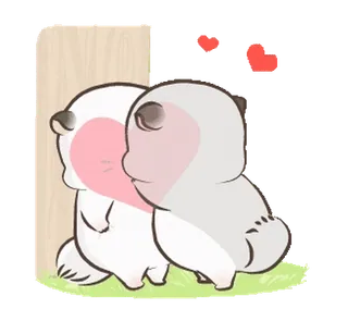 😘 Мультфильм, Милый, Животные, Любовь, Романтика whatsapp sticker