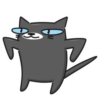 💪 gatto, animale, cartone animato, divertente, meme, stupido telegram sticker