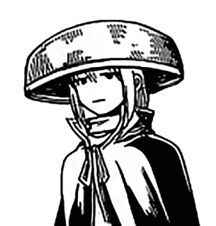 😑 Anime, Mangá, Personagem, Chapéu, Sério, Monocromático telegram sticker