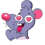 ❤️ Cartone animato, Topo, Amore, Cuori, Divertente, Animale telegram sticker
