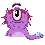 🏔️ monster, zyklop, lila, einäugig, cartoon, kreatur telegram sticker