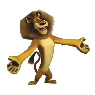🐯 Alex Madagascar leone, zoo, animale, animato, personaggio telegram sticker