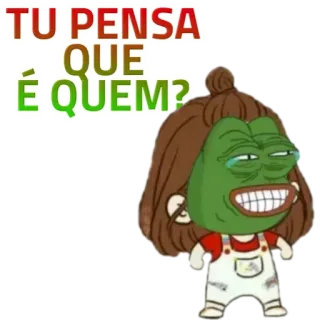 😏 TU PENSA QUE É QUEM? 表情包, 卡通, 搞笑, 讽刺, 问题, 佩佩蛙 telegram sticker