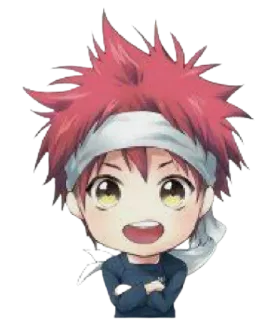 😃 Soma Yukihira Food Wars!: Shokugeki no Soma Anime, Chibi, Nourriture, Cuisine, Soma, Yukihira, Food Wars whatsapp sticker