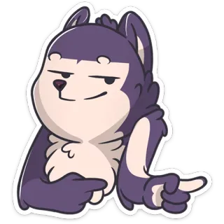 😏 Tier, Wolf, arrogant, zeigend, Cartoon, Sticker telegram sticker