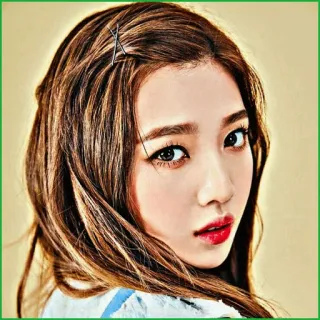 🥝 ผู้หญิง, ภาพเหมือน, ความงาม, ผู้หญิง, เอเชีย, ผม, แต่งหน้า telegram sticker