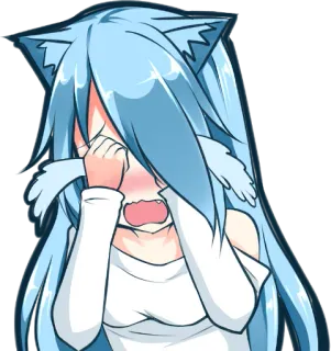 😭 Anime, Pleurs, Kawaii, Triste, Fille Chat whatsapp sticker