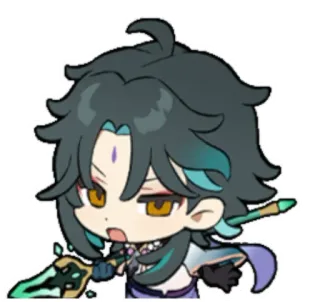 🛡️ Xiao Genshin Impact Anime, Spel, Genshin Impact, Xiao, Personage, Chibi telegram sticker