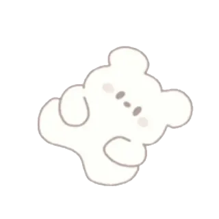 🍦 fofo, urso, adesivo, branco, desenho animado telegram sticker