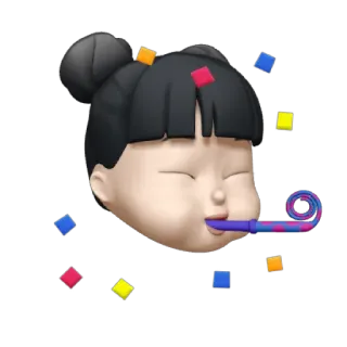 👧 Эмодзи, Девушка, Праздник, Вечеринка, Конфетти, Memoji telegram sticker