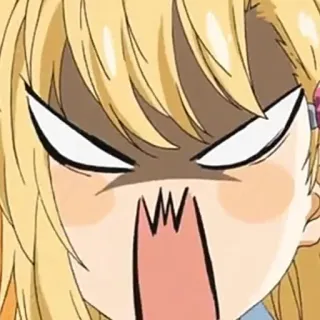 🤍 anime, angry, facial expression, blonde, cartoon, sticker telegram sticker