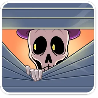 👀 骸骨, 不気味, 怖い, 覗き見, 窓, ハロウィン telegram sticker