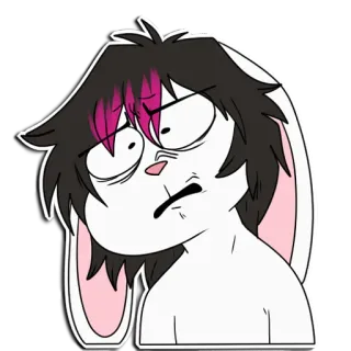😠 Bun Ena bun, ena, bunny, rabbit, confused, reaction, cartoon, sticker telegram sticker