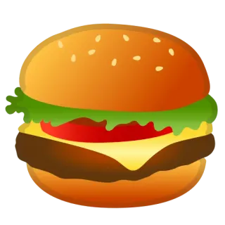 🍔 burger, hamburger, food, fast food, sandwich, illustration telegram sticker