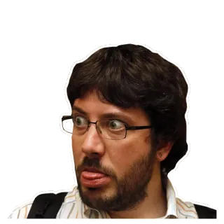 😛 pria, kacamata, wajah, lidah, ekspresi, potret telegram sticker