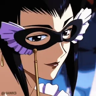 🍸 Faye Valentine Cowboy Bebop anime, masked, elegant, cowboy bebop telegram sticker