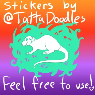 🐀 Stickers by @TattaDoodles Feel Free to use! sticker, rat, cartoon, cute, doodle, animal telegram sticker