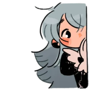 👁 adesivo, cartone animato, sbirciare, timido, anime telegram sticker
