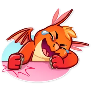 😂 dragon, rire, dessin animé, émotionnel, drôle, pleurer, joyeux telegram sticker