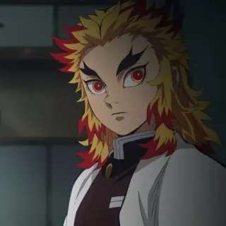 🔥 Kyojuro Rengoku Demon Slayer Аниме, Клинок, рассекающий демонов, Ренгоку, Кёджуро, Пламя, Хашира telegram sticker