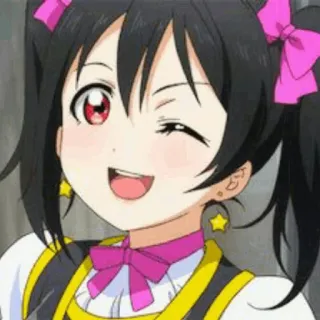 🎈 Nico Yazawa Love Live! Anime, Idol, Süß, Mädchen, Zwinkern, Kawaii telegram sticker