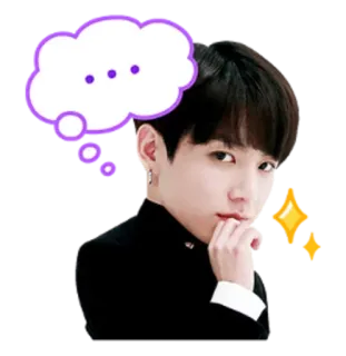 😐 Jungkook kpop, jungkook, bts, idol, cantante, pensare, pensieroso telegram sticker