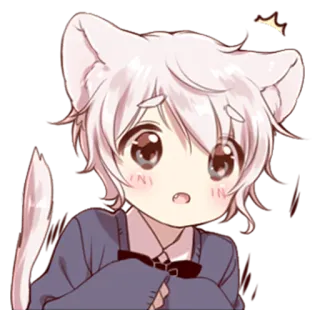 Cute cat ear boy @Nekostickerss whatsapp stickers