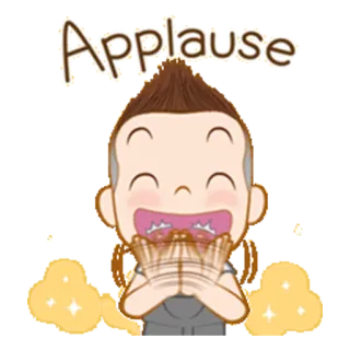 👏 Applause aplausos, dibujos animados, celebración, ánimo, positivo, emoción, saludo whatsapp sticker