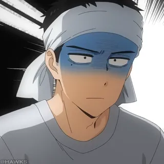 🎏 Anime, Personnage, Effet vieilli, Sueur, Bandeau telegram sticker