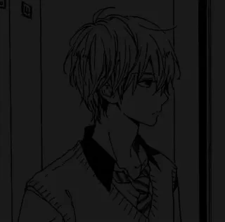 🎧 Anime, Manga, Uniforme scolastica, Adolescente, Triste, Ragazzo telegram sticker