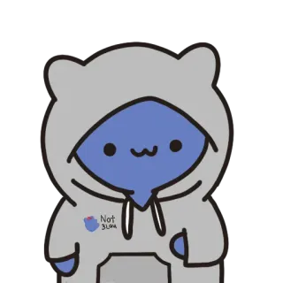 😴 Not 3LOU gato, mono, sudadera con capucha, pegatina, kawaii, azul telegram sticker