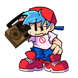 🆙 Boyfriend Friday Night Funkin' friday night funkin, fnf, boyfriend, musique, dessin animé, jeu de rythme, personnage de jeu vidéo whatsapp sticker