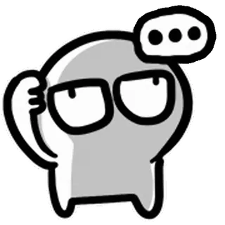 😃 denken, verwirrt, punkte, cartoon, grau, denkblase whatsapp sticker
