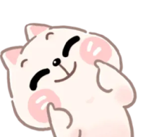 😊 Katze, süß, Tier, Aufkleber, kawaii, rosa whatsapp sticker