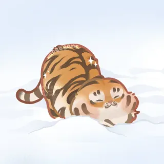 ✨ tigre, fofo, kawaii, neve, animal, adesivo telegram sticker